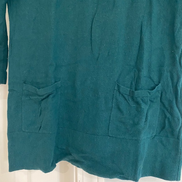LOFT Turquoise cozy & classy sweater with pockets - Picture 2 of 5